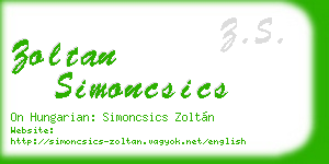 zoltan simoncsics business card