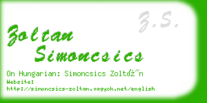 zoltan simoncsics business card